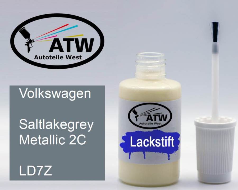 Volkswagen, Saltlakegrey Metallic 2C, LD7Z: 20ml Lackstift, von ATW Autoteile West.